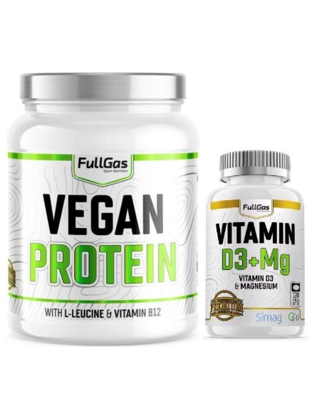 Pack Vegan Protein (Chocolate-Plátano) + Vitamina D3+Magnesio