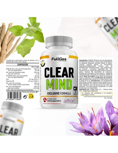 Clear Mind (Contrôle du stress *) - Capsules - 30 tomas