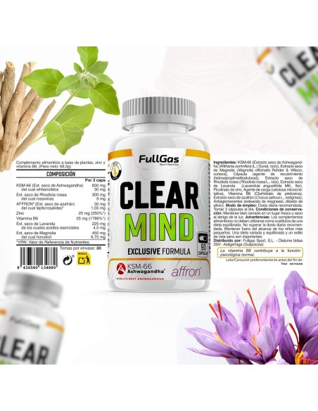 Clear Mind (Contrôle du stress *) - Capsules - 30 tomas