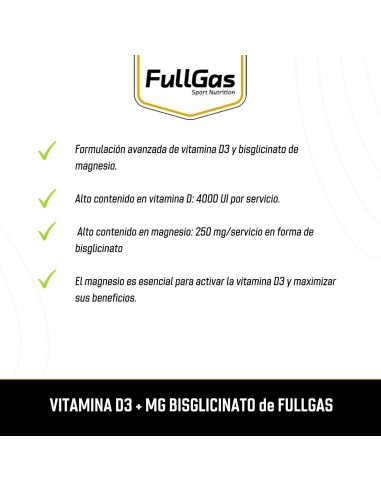 Vitamine D3 + Bisglycinate de magnésium - 120 capsules