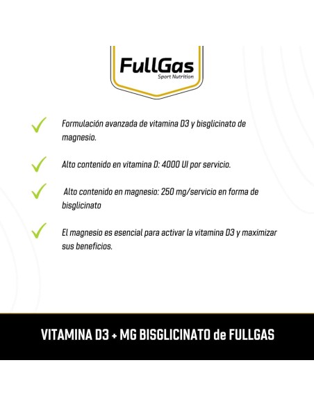 Vitamine D3 + Bisglycinate de magnésium - 120 capsules