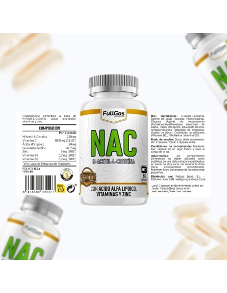 CNA (N-acétyl-L-cystéine) - Capsules - 60 tomas