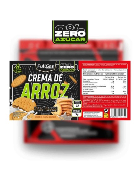 Crème de riz zéro (prédélatiminisé) - Cookie María - 1kg
