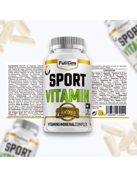 Sport Vitamine (multivitamin-multimintural) - 60 gélules