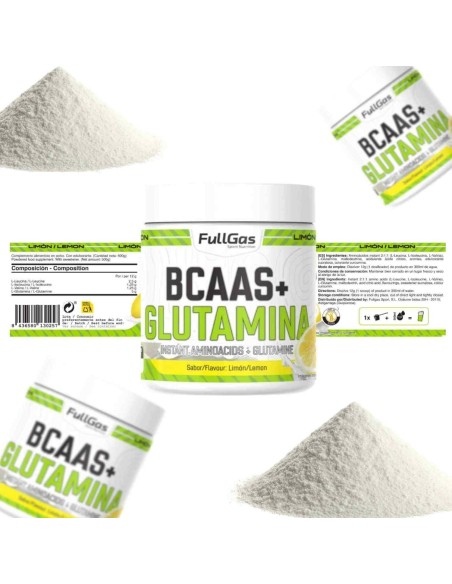 BCAAS (acides aminés ramifiés 2: 1: 1) + glutamine (Kyowa®) - Limón - 500g