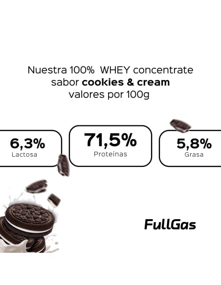 100% De protéines de lactosérum (concentré) - Cookies & Crème - 1.8kg