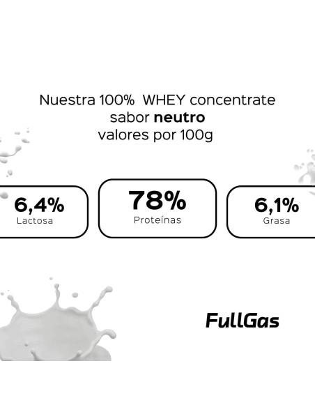 100% Protéine de lactosérum (concentré) - Neutre / Naturel - 1,8 kg