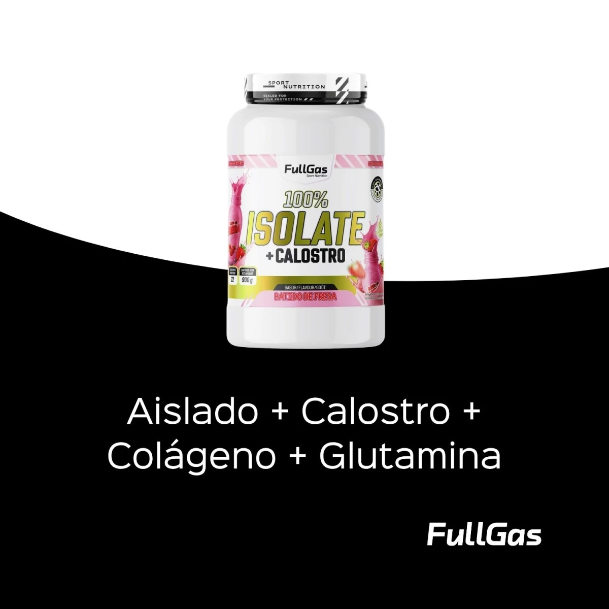 Isoler + Colostrum - Smoothie à la fraise - 900g