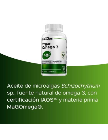 Vegan Omega 3 (timbre IAOS ™) - Pearls - 60 tomas