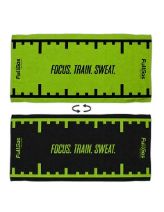 Serviette de sport réversible par FullGas - vert / noir - 100% coton