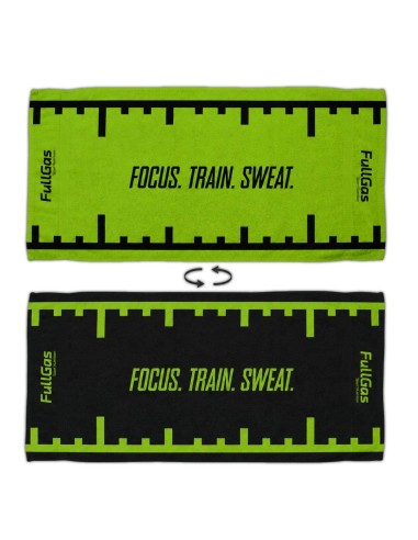 Serviette de sport réversible par FullGas - vert / noir - 100% coton