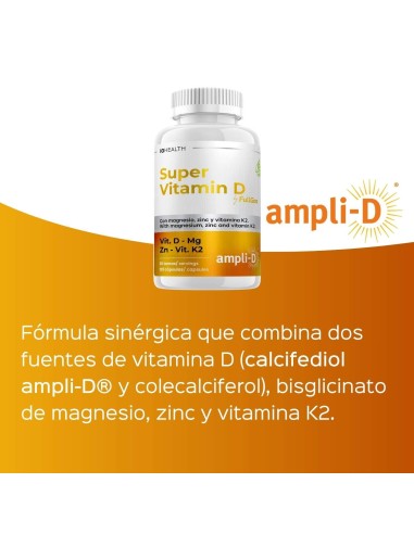 Super vitamine D avec magnésium + zinc + k2 - Capsules - 30 tomas