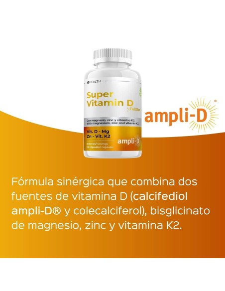 Super vitamine D avec magnésium + zinc + k2 - Capsules - 30 tomas