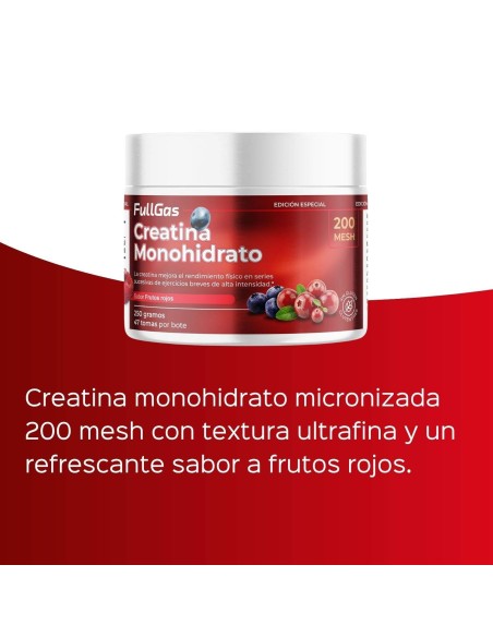 Creatine Monohydrate 200 poudre de maille - Fruits rouges - 250g