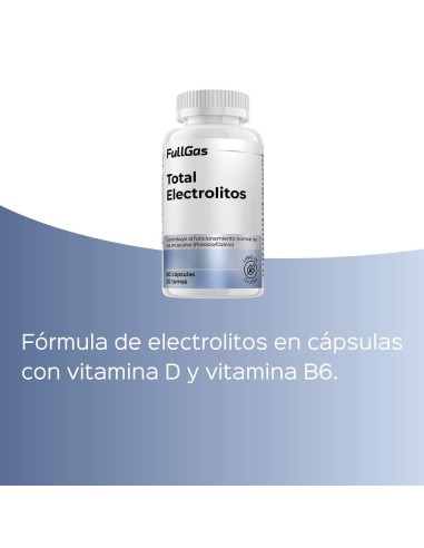 Electrolytes totales - Sels minéraux dans des capsules. Basé sur des minéraux, du gingembre et des vitamines