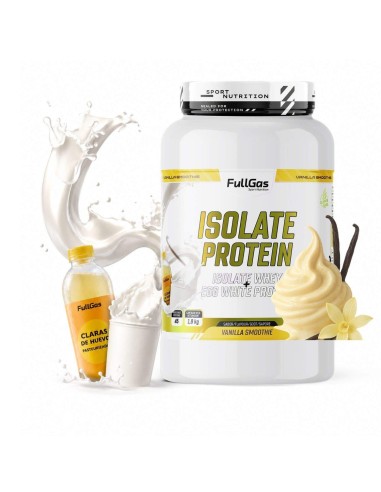 Sérum isolé + oeuf de protéines transparent - Smoothie à la vanille - 1,8 kg