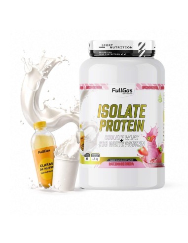Sérum isolé + protéines d'œufs claires - Fraise mendicité - 1,8 kg