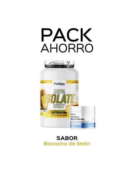 Pack Isolate Whey 900g (Bizcocho Limón) + Creatina Monohidrato 250g