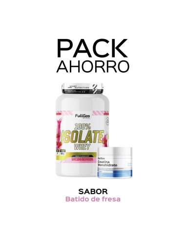 Pack Isolate Whey 900g (Strawberry Shake) + Créatine Monohydrate 250g
