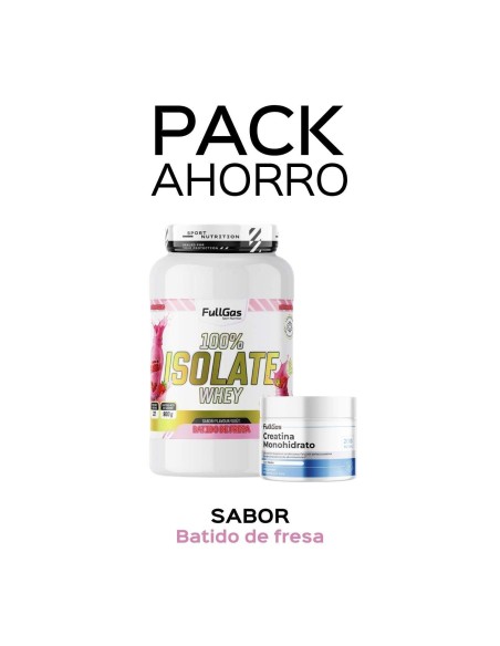 Pack Isolate Whey 900g (Strawberry Shake) + Créatine Monohydrate 250g