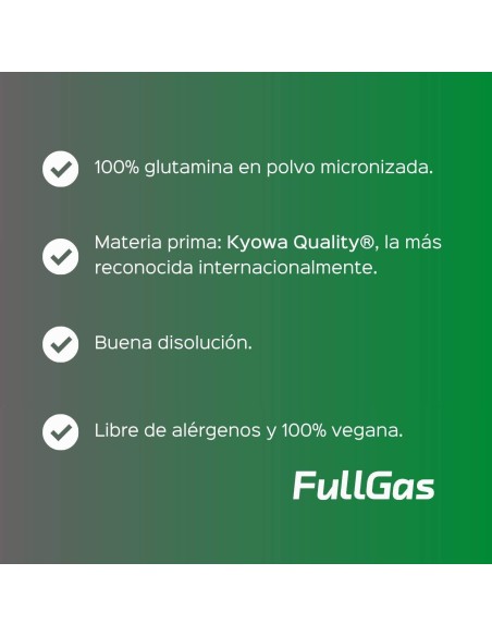 Glutamina micronizada (Kyowa®) en polvo - Limón - 300g
