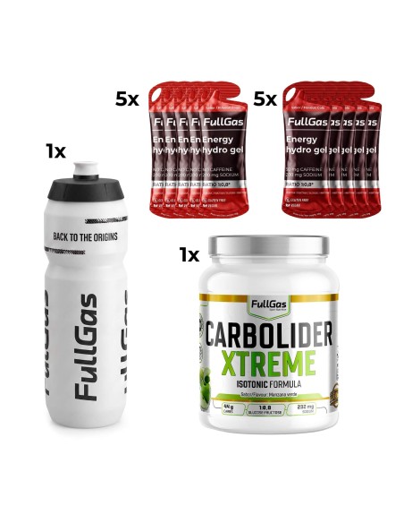 Endurance Pack - Carbolider Xtreme (Apple) + Gels + Biddon 1L