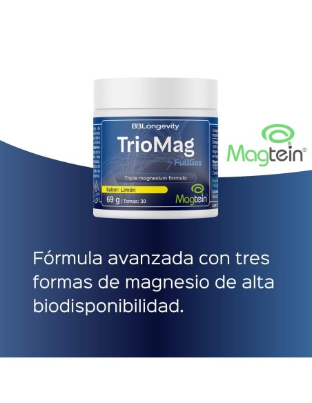 Triomag - Formule triple magnésium. Avec le trépquet de magnésium, le bisglicinate de magnésium et le citrate de magnésium
