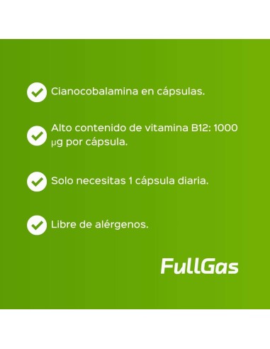 Vitamine B12 (1000 μg de cyanocobalin) - 60 gélules