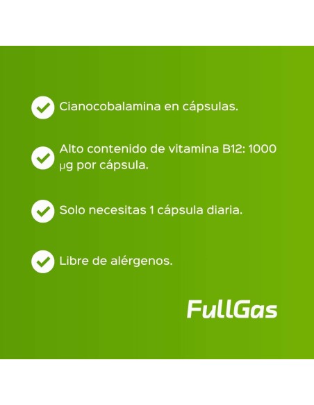 Vitamine B12 (1000 μg de cyanocobalin) - 60 gélules