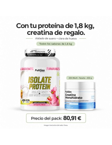 Sérum isolé + protéines d'œufs claires - Fraise mendicité - 1,8 kg