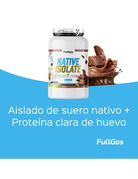 Isolat natif + protéines d'œufs transparentes - Avec édulcorant - Smoothie au chocolat - 1,8 kg