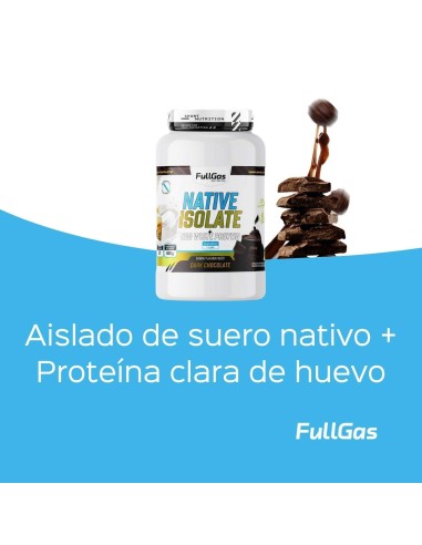 Isolat indigène + protéines d'œufs transparentes - Sans édulcorant - Chocolat noir - 900g