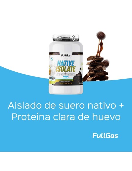 Isolat indigène + protéines d'œufs transparentes - Sans édulcorant - Chocolat noir - 900g