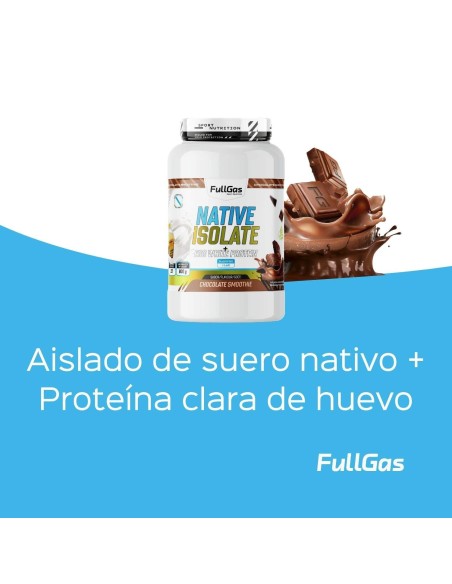Isolat natif + protéines d'œufs transparentes - Avec édulcorant - Smoothie au chocolat - 900g